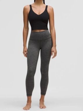 Lululemon Wunder Under High-Rise Crop 25” Heathered Gray Leggings Size 10